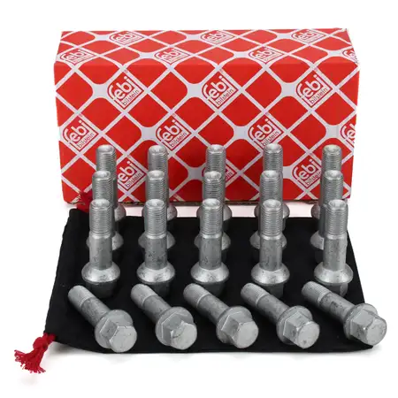 20x febi 14519 Radbolzen Radschrauben M14x1,5mm 20mm f&uuml;r MERCEDES-BENZ + Beutel