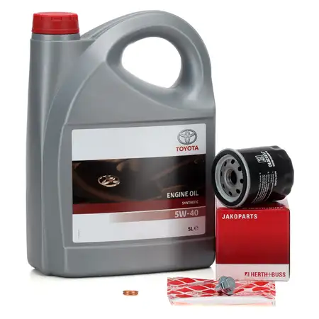 5L ORIGINAL 5W40 Motor&ouml;l + HERTH+BUSS &Ouml;lfilter TOYOTA Auris Avensis Corolla Rav 4 Yaris