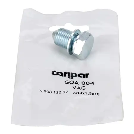 CARIPAR &Ouml;lablassschraube M14x15 + Dichtring f&uuml;r AUDI CUPRA SEAT SKODA VW N90813202