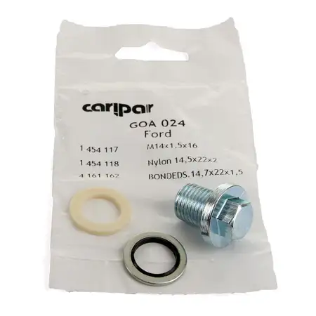 CARIPAR &Ouml;lablassschraube + Dichtringe f&uuml;r FORD C-Max Escort Fiesta Galaxy Mondeo Transit