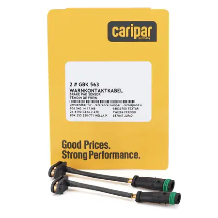 2x CARIPAR Warnkontaktkabel f&uuml;r MERCEDES Sprinter B906 B907 B910 VW Crafter vorne/hinten