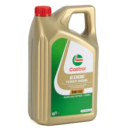 5L 5 Liter CASTROL EDGE TURBO DIESEL 5W-40 Motor&ouml;l f&uuml;r MB 226.5/229.31/.51 VW 505.00/.01