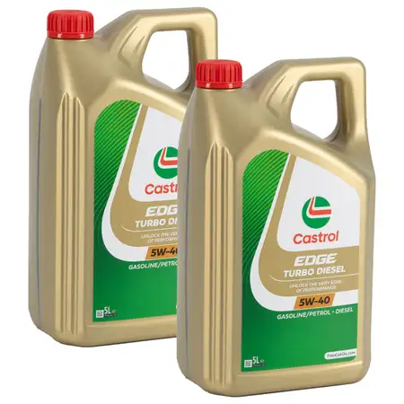 10L 10 Liter CASTROL EDGE TURBO DIESEL 5W-40 Motor&ouml;l f&uuml;r MB 226.5/229.31/.51 VW 505.00/.01