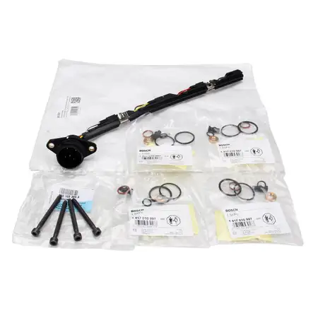 Sencom Leitungssatz Einspritzventil + BOSCH Dichtung + OE Schrauben f&uuml;r AUDI SKODA 1.9 TDI