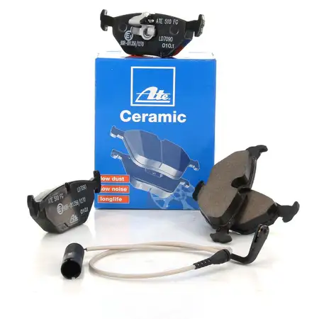 ATE Ceramic Bremsbel&auml;ge + Warnkontaktsensor f&uuml;r BMW 5er E39 Limo 520-540i 520-530d hinten