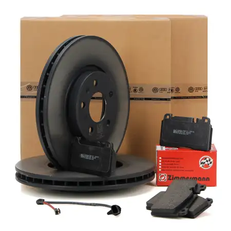 ORIGINAL Bremsscheiben + ZIMMERMANN Bel&auml;ge + Wako f&uuml;r AUDI Q5 8RB vorne