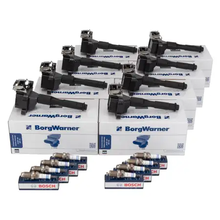 8x BERU Z&uuml;ndspule + 8x BOSCH Z&uuml;ndkerze f&uuml;r BMW 5er E39 535i 540i 7er E38 735i 740i 8er M62