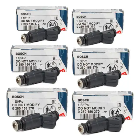 6x BOSCH 0280156370 Einspritzventil f&uuml;r BMW 3er E36 328i 5er E39 528i 2.8i M52 13641703819