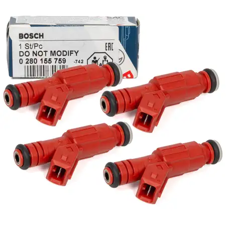 4x BOSCH 0280155759 Einspritzventil f&uuml;r VOLVO 850 C70 1 S70 V70 1 2.0 Turbo 180-211 PS