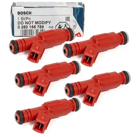 5x BOSCH 0280155759 Einspritzventil f&uuml;r VOLVO 850 C70 1 S70 V70 1 2.3 T5 2.4/T/Turbo