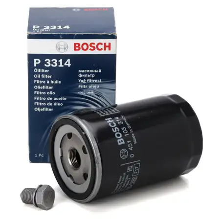 BOSCH 0451103314 &Ouml;lfilter + Schraube f&uuml;r VW Golf 4 5 6 Passat Polo Sharan 06A115561B