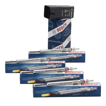 BOSCH Steuerger&auml;t Gl&uuml;hzeit + 4x Gl&uuml;hkerze f&uuml;r VW Golf 6 Polo 5 Tiguan Touran 1.6/2.0 TDI