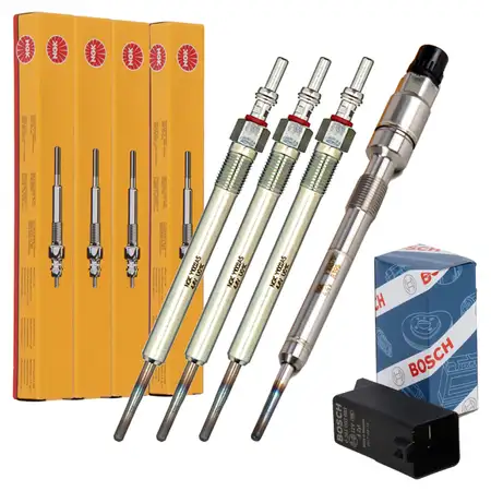BOSCH Steuerger&auml;t Gl&uuml;hzeit + 4x NGK Gl&uuml;hkerze f&uuml;r AUDI A4 B9 A5 F5 A6 C8 4K 2.0/35/40 TDI
