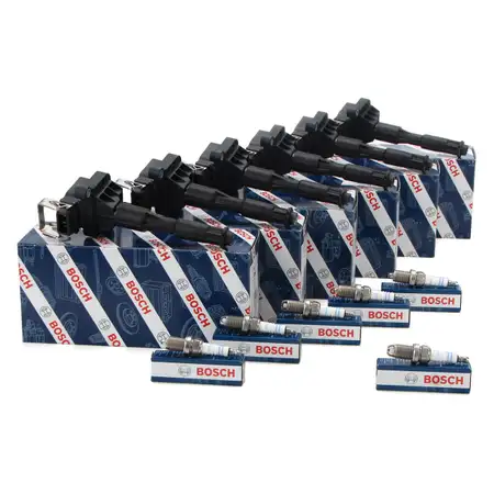 6x BOSCH Z&uuml;ndspule + 6x BOSCH FR7LDC+ Z&uuml;ndkerze f&uuml;r BMW 3er E36 E46 5er E39 7er M50 M52
