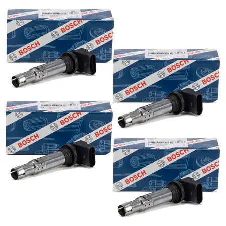 4x BOSCH 0986221023 Z&uuml;ndspule f&uuml;r AUDI A3 8P VW Golf 4 5 6 Passat Polo 1.4 1.6