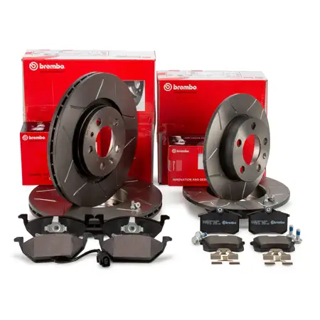 Brembo MAX LINE Bremsscheiben + Bel&auml;ge + Wako f&uuml;r AUDI 8L SEAT SKODA Golf 4 vorne hinten