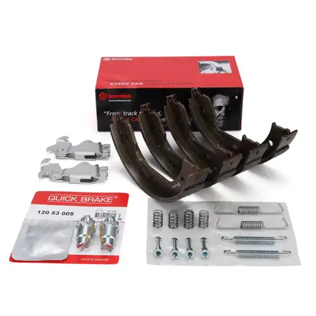 BREMBO Bremsbacken + Federn + Nachsteller Satz f&uuml;r BMW E60 E61 E63 E64 E65-67 X3 E83 X5 X6