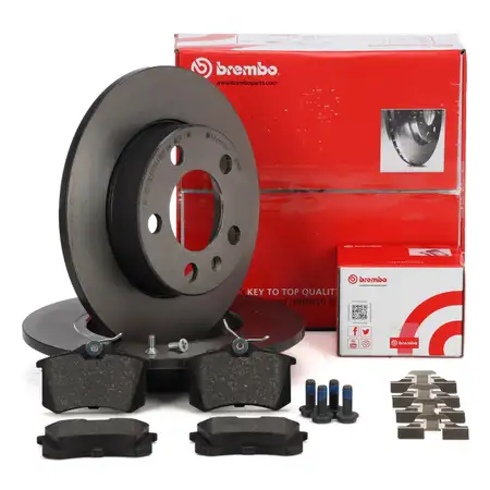 BREMBO Bremsscheiben + Bel&auml;ge f&uuml;r AUDI A3 8L VW Golf 4 Polo 9N 6R hinten
