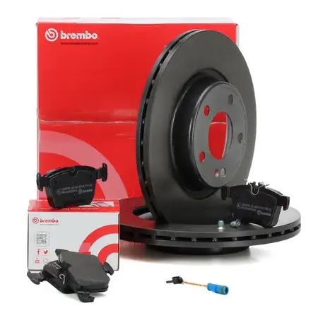 BREMBO Bremsscheiben BEL&Uuml;FTET + Bel&auml;ge + Wako f&uuml;r MERCEDES C-Klasse W205 S205 C205 hinten