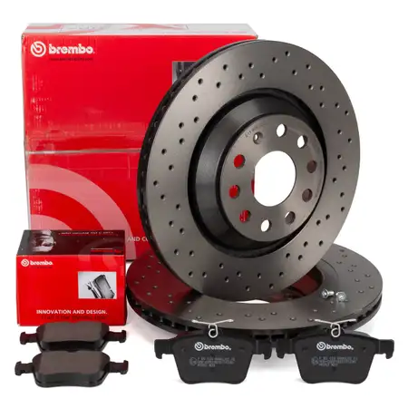 BREMBO XTRA Bremsscheiben + Bremsbel&auml;ge f&uuml;r VW Golf 7 Passat B8 Tiguan A3 8V Q2 Q3 hinten