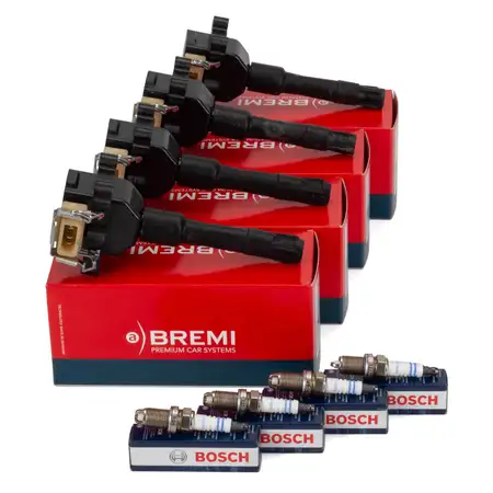 4x BREMI ignition coils + 4x BOSCH spark plugs for BMW 3 Series E36 318is 140 hp M42 up to September 1993