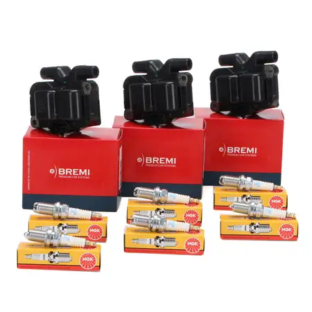 3x BREMI Z&uuml;ndspule + 6x NGK Z&uuml;ndkerze f&uuml;r SMART City-Coupe ForTwo Cabrio 450 0.6