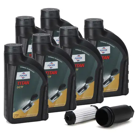 Hydraulikfilter + 6x 1L FUCHS Getriebe&ouml;l f&uuml;r FORD C-Max Focus Galaxy Kuga Mondeo S-Max