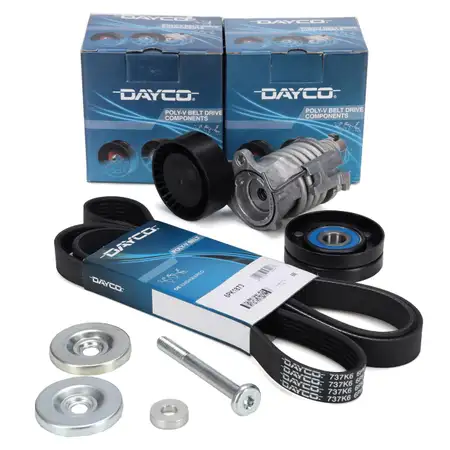 DAYCO Keilrippenriemen + Spanner + Rolle f&uuml;r VW Polo 4 5 Ibiza 3 4 Fabia 1 2 Roomster 1.2