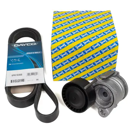DAYCO 6PK1836S Keilrippenriemen + SNR Riemenspanner f&uuml;r BMW 1er E87 3er M47 N47 M57 N57