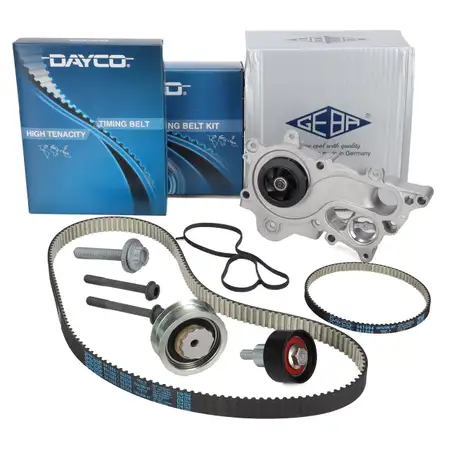 DAYCO Zahnriemensatz + GEBA Wasserpumpe f&uuml;r VW Golf 7 Passat Polo 5 Tiguan Touran 1.4 TSI