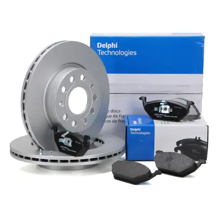 DELPHI Bremsscheiben + Bel&auml;ge f&uuml;r VW Beetle 5C PR-1ZQ Golf Plus PR-1ZF vorne