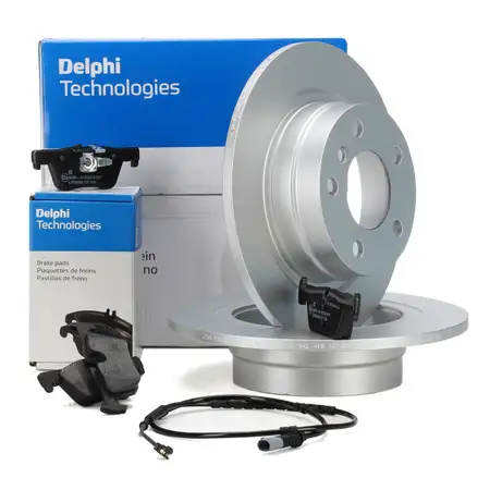 DELPHI Brake Discs + Pads + Wako for BMW 1 Series F20 F21 and 2 Series F22 F23 (Rear)