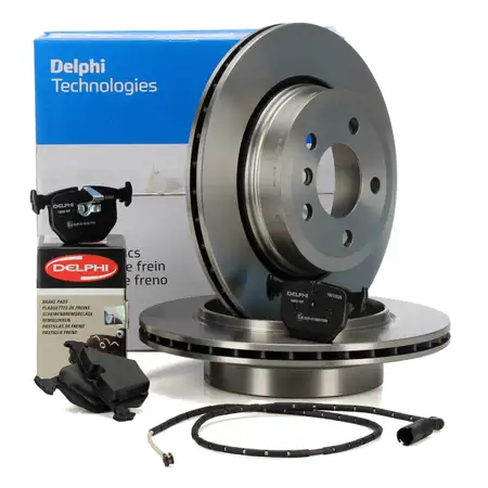 DELPHI Bremsscheiben + Bel&auml;ge + Wako f&uuml;r BMW X3 E83 2.0-xDrive 30i 2.0-xDrive 35d hinten