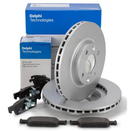 DELPHI Bremsscheiben + Bel&auml;ge f&uuml;r RENAULT Clio 4 Twingo 3 DACIA Logan 2 vorne