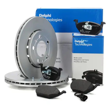 DELPHI Bremsscheiben + Bel&auml;ge f&uuml;r AUDI A1 A3 8L SEAT SKODA VW Golf 4 Polo 9N vorne