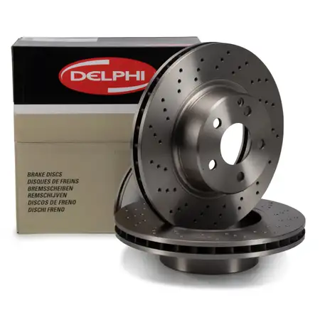 DELPHI BG3828 Brake Disc Set for Mercedes S-Class W220 S280, S320, S350 (Front)