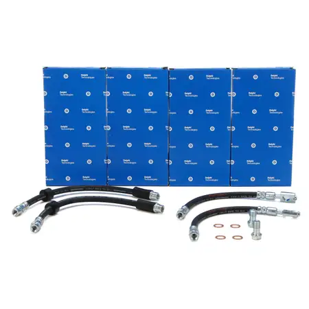 4x DELPHI Bremsschlauch Bremsleitung f&uuml;r AUDI A4 S4 8E B6 B7 SEAT Exeo 3R vorne + hinten