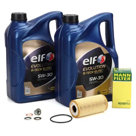 10L elf Evolution R-TECH ELITE 5W-30 Motor&ouml;l + MANN &Ouml;lfilter f&uuml;r RENAULT Master 3 2.3 dCi