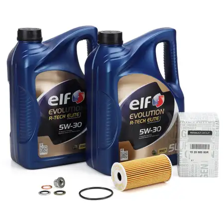 10L elf Evolution R-TECH ELITE 5W-30 Motor&ouml;l + ORIGINAL &Ouml;lfilter f&uuml;r RENAULT 3 2.3 dCi