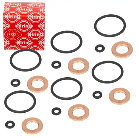 6-piece ELRING 883.680 Injection Valve Seal Kit for AUDI A4, A6, Q5, Q7, and Touareg 2.7/3.0 TDI