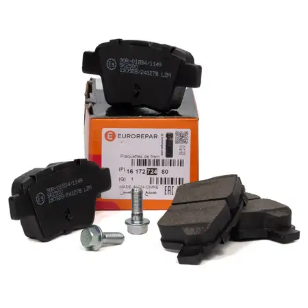 EUROREPAR Bremsbel&auml;ge Bremskl&ouml;tze f&uuml;r CITROEN C4 1 PEUGEOT 207 307 hinten 1617272480