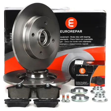 EUROREPAR Bremsscheiben + Radlager + Bremsbel&auml;ge f&uuml;r PEUGEOT 2008 1 ab ORGA 15050 hinten