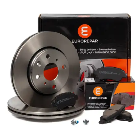 EUROREPAR Bremsscheiben + Bbel&auml;ge f&uuml;r CITROEN C1 1 2 EUGEOT 107 108 TOYOTA Aygo B1 vorne
