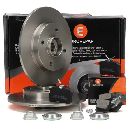 EUROREPAR Bremsscheiben + Radlager + Bel&auml;ge f&uuml;r CITROEN C4 1 PEUGEOT 307 ORGA 9898 hinten