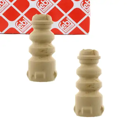2x febi Anschlagpuffer Gummianschlag f&uuml;r VW Polo 4 5 UP! Lupo 2 Fox AUDI A1 8X 8Z hinten
