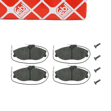 febi Bremsbel&auml;ge Bremsbelagsatz + Warnkontakt f&uuml;r CITROEN Xsara ZX PEUGEOT 306 406 vorne