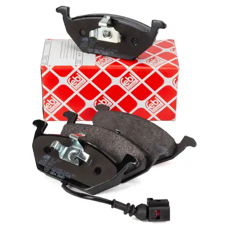 febi Bremsbel&auml;ge + Warnkontakt f&uuml;r VW Golf 4 5 6 Caddy 3 AUDI A2 8Z 8L 8P SEAT Leon vorne