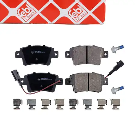 febi Bremsbel&auml;ge + Warnkontakt f&uuml;r FIAT ABARTH Punto/Evo Grande Punto 199 hinten 77365886