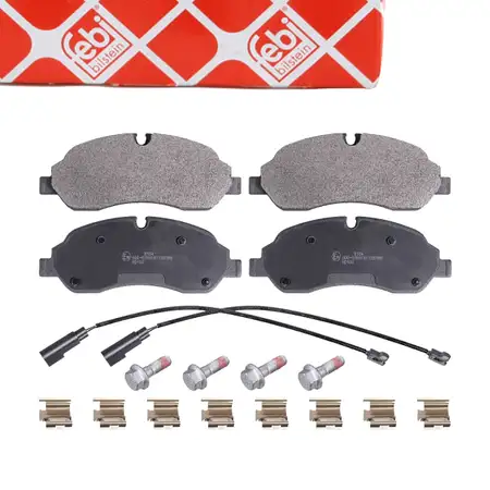 febi Bremsbel&auml;ge + Warnkontakt f&uuml;r FORD Tourneo Transit/Custom V362 V363 vorne 1763915