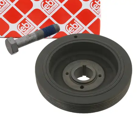 febi PROKIT Riemenscheibe Kurbelwelle f&uuml;r PEUGEOT Boxer 230P 230L 1.9D mit Servolenkung